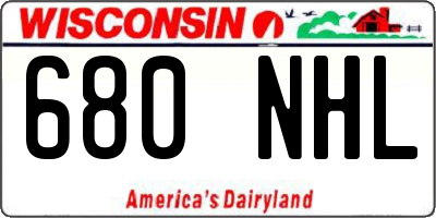 WI license plate 680NHL