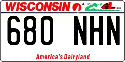 WI license plate 680NHN