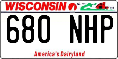 WI license plate 680NHP