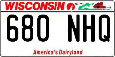 WI license plate 680NHQ