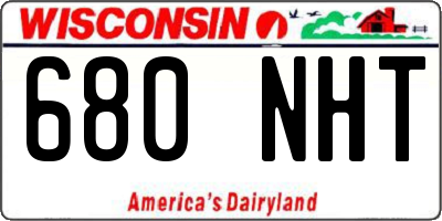 WI license plate 680NHT
