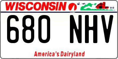 WI license plate 680NHV