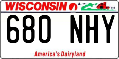 WI license plate 680NHY