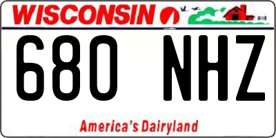 WI license plate 680NHZ