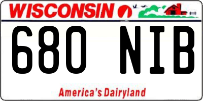 WI license plate 680NIB