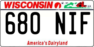 WI license plate 680NIF