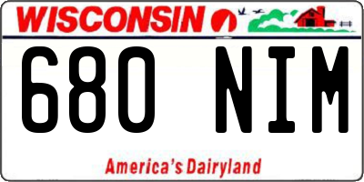WI license plate 680NIM