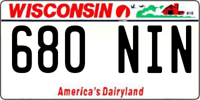 WI license plate 680NIN