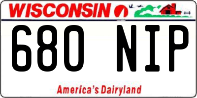 WI license plate 680NIP