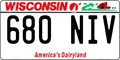 WI license plate 680NIV
