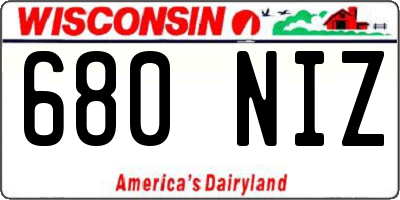 WI license plate 680NIZ