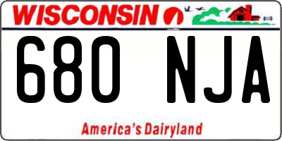 WI license plate 680NJA