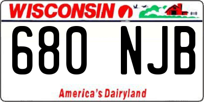 WI license plate 680NJB