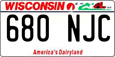 WI license plate 680NJC