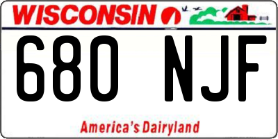WI license plate 680NJF