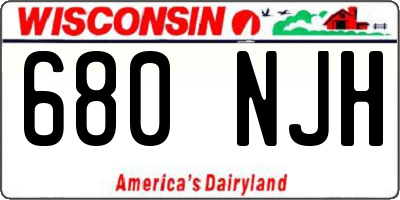 WI license plate 680NJH