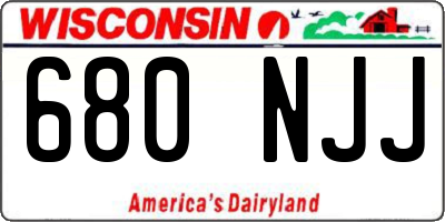 WI license plate 680NJJ