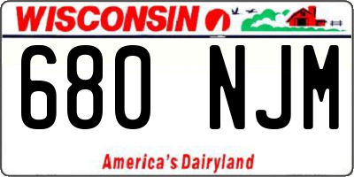 WI license plate 680NJM