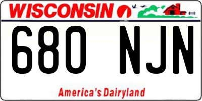 WI license plate 680NJN