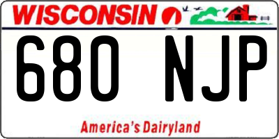 WI license plate 680NJP