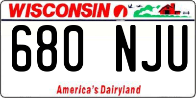WI license plate 680NJU