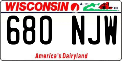 WI license plate 680NJW