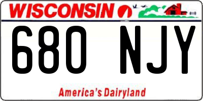 WI license plate 680NJY