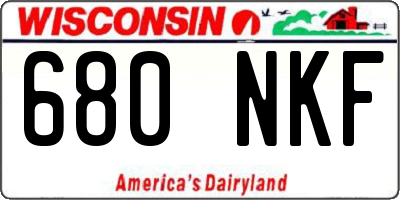 WI license plate 680NKF