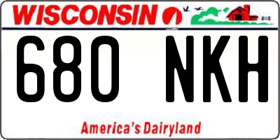 WI license plate 680NKH