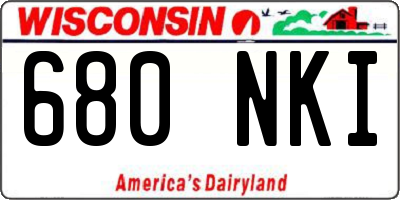 WI license plate 680NKI