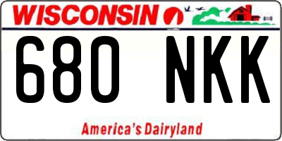 WI license plate 680NKK