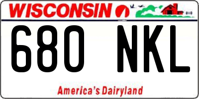 WI license plate 680NKL