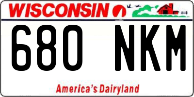 WI license plate 680NKM