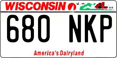 WI license plate 680NKP