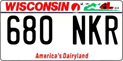 WI license plate 680NKR