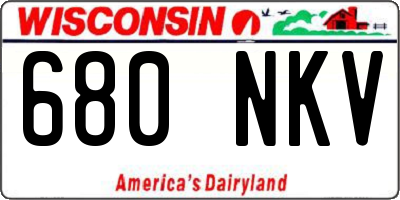 WI license plate 680NKV