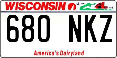WI license plate 680NKZ