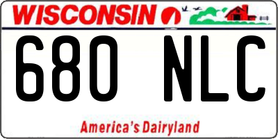 WI license plate 680NLC
