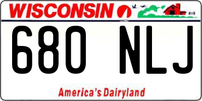 WI license plate 680NLJ