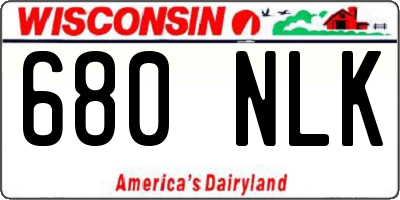 WI license plate 680NLK