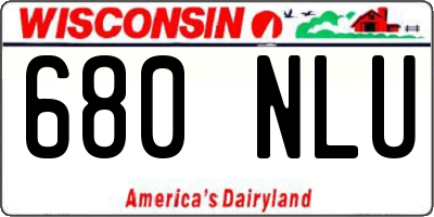 WI license plate 680NLU
