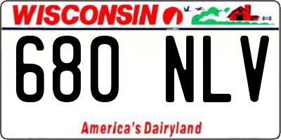WI license plate 680NLV
