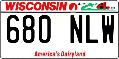 WI license plate 680NLW