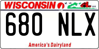 WI license plate 680NLX