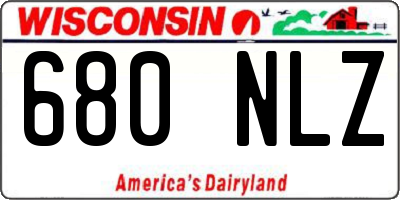 WI license plate 680NLZ