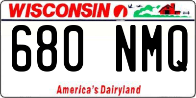 WI license plate 680NMQ