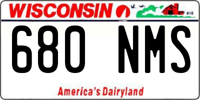 WI license plate 680NMS