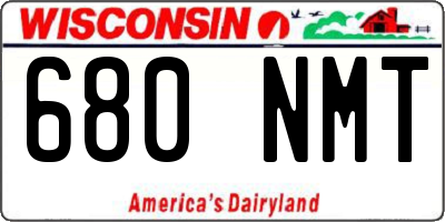WI license plate 680NMT