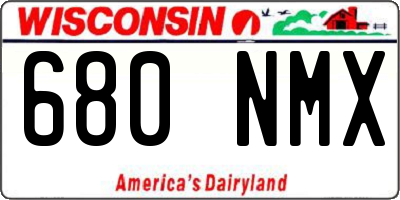 WI license plate 680NMX