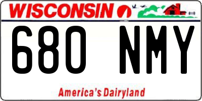 WI license plate 680NMY